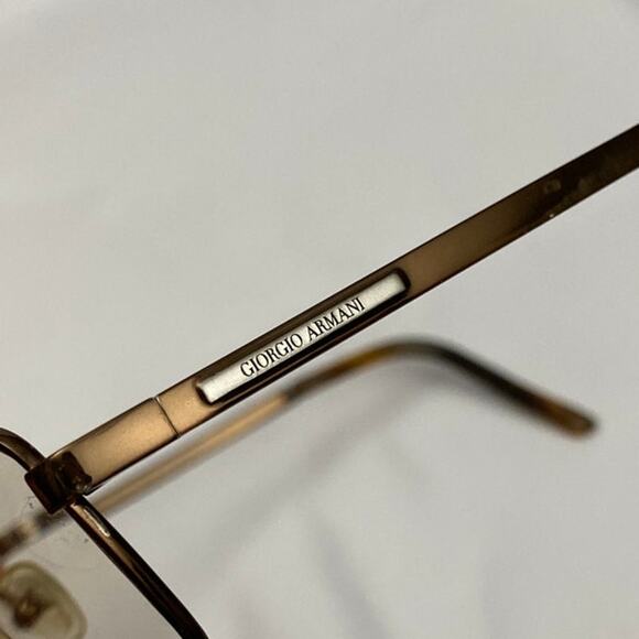 Giorgio Armani Rectangular Eyeglass FRAMES ONLY 140 Made in Italy Bronze Color - Picture 10 of 10